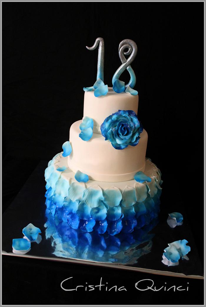 Rose blue cake