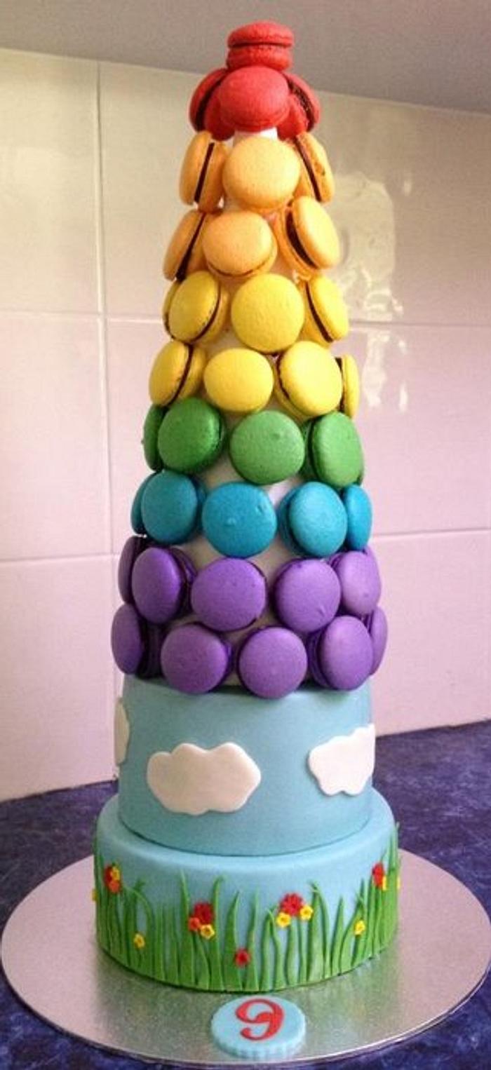 macaron tower cake