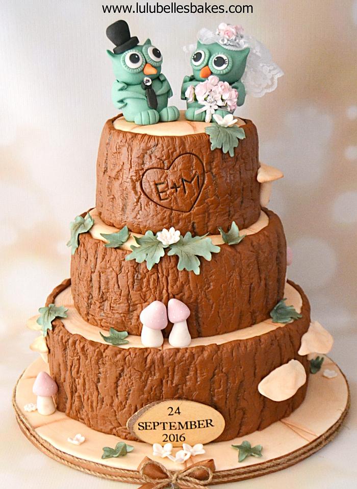 Wooden Log Wedding cake