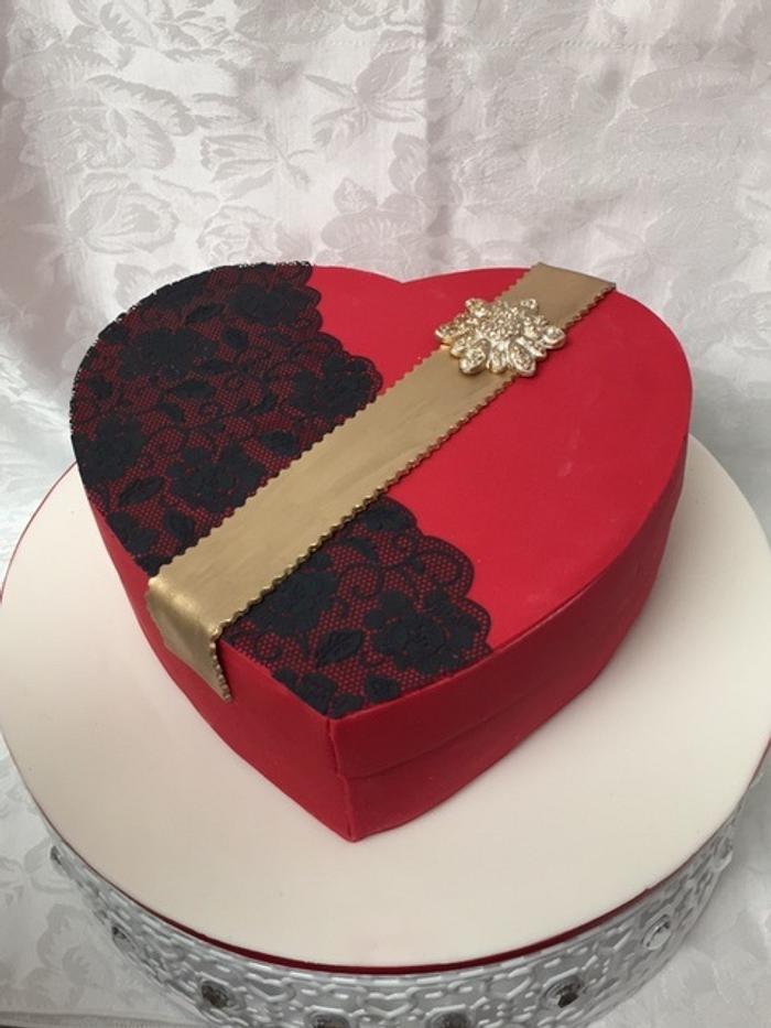 Valentine chocolate box cake