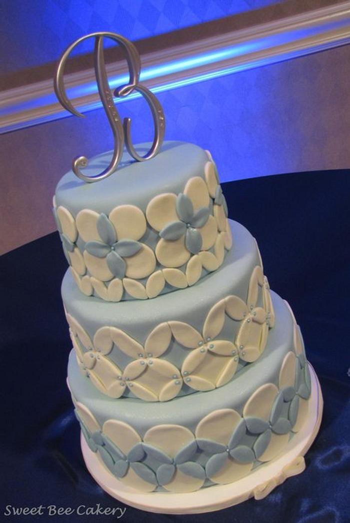 White and blue wedding