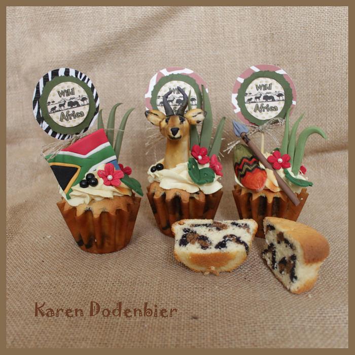 South African theme cupcakes