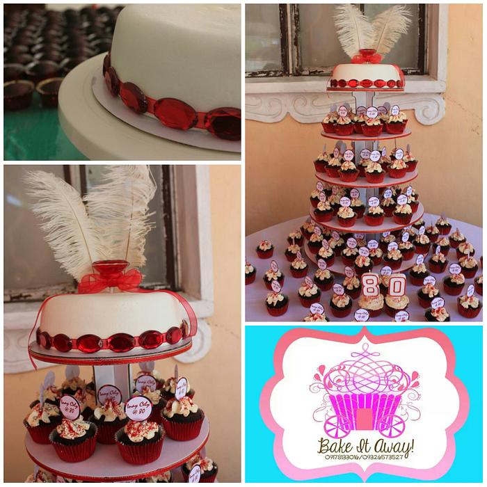ruby red cupcake tower