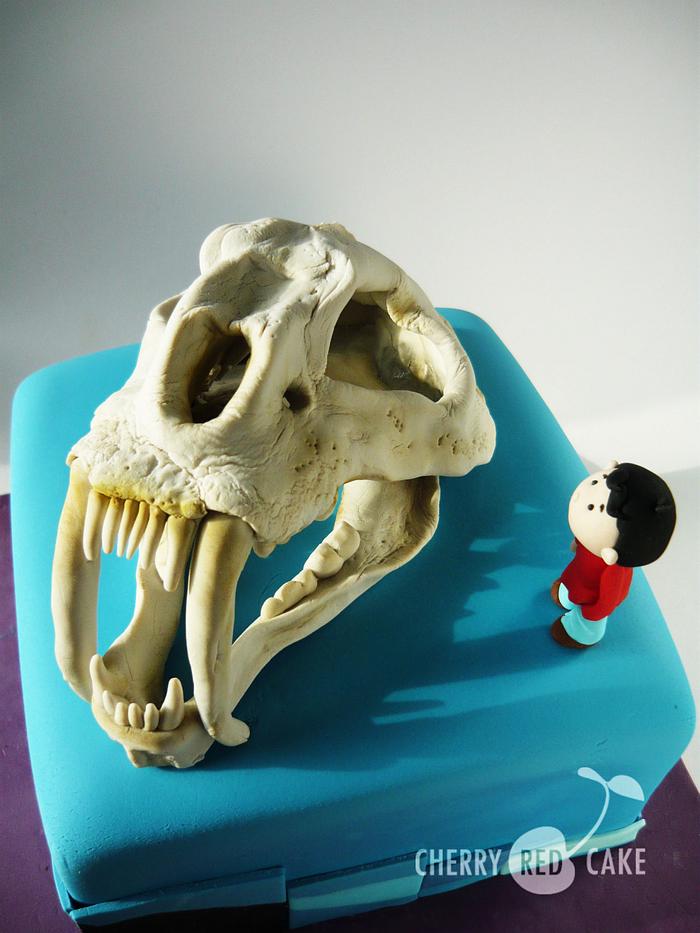 Cat skull cake topper