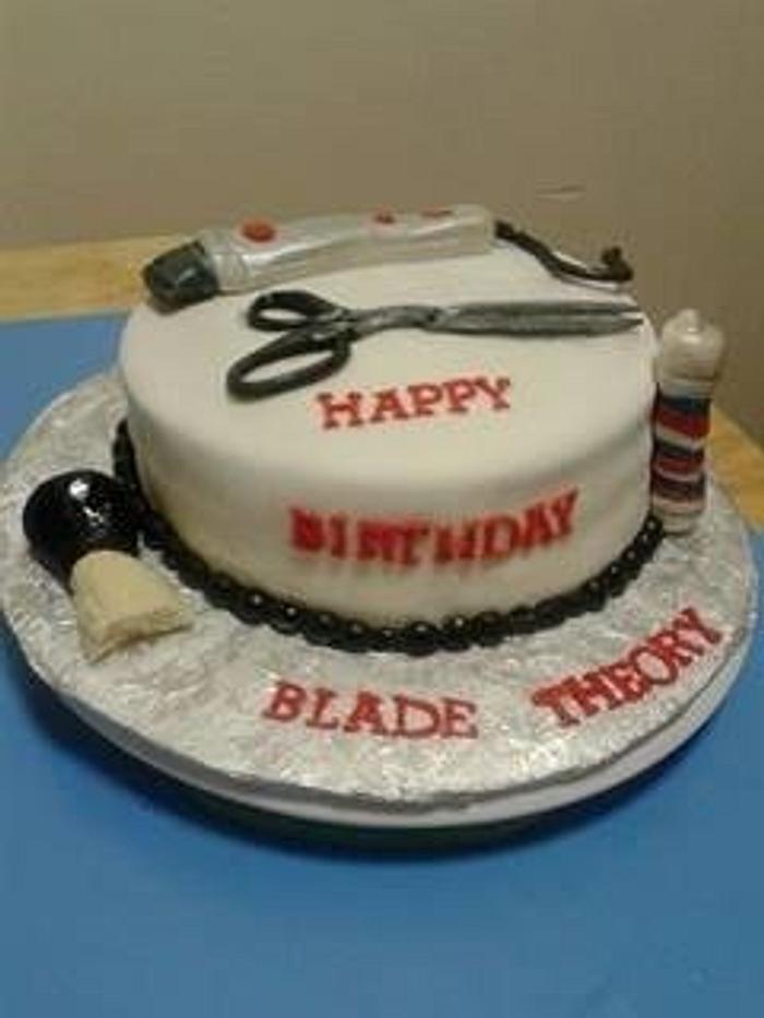 Birthday cake for a barber