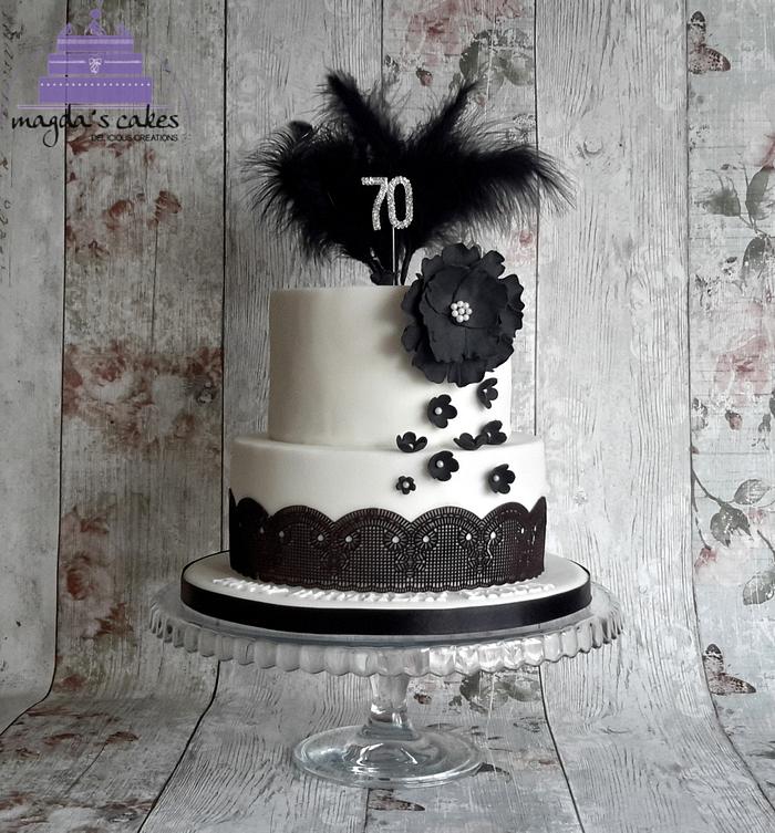 Black and white cake for a classy lady :)