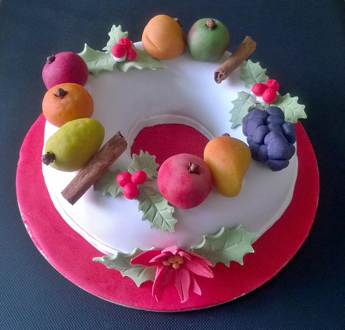fruit wreath cake