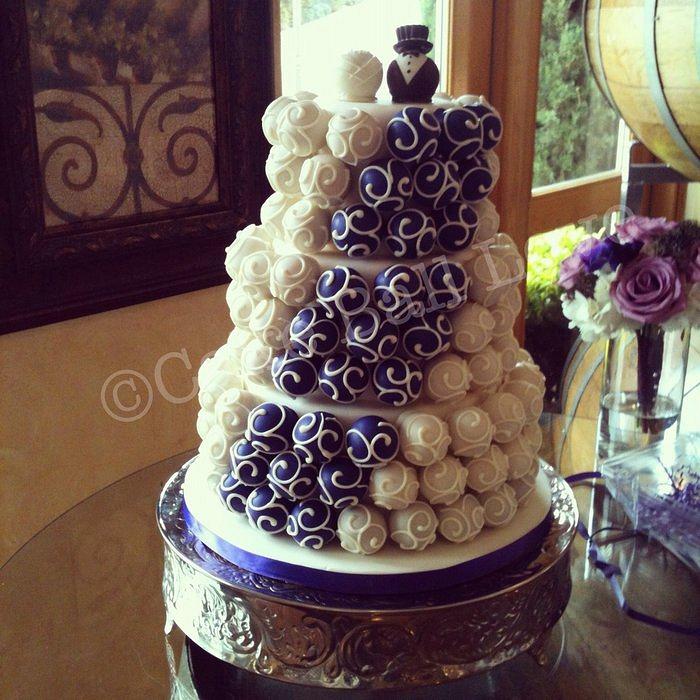Purple and Ivory Cake Ball Cake