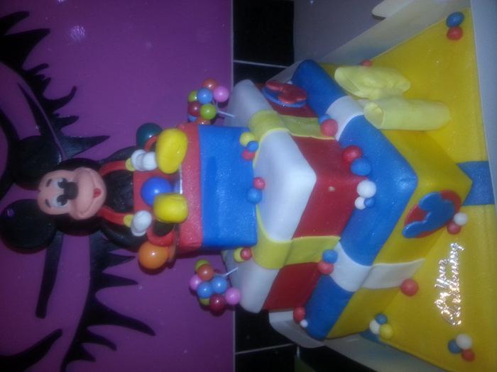 mickey mouse christening cake