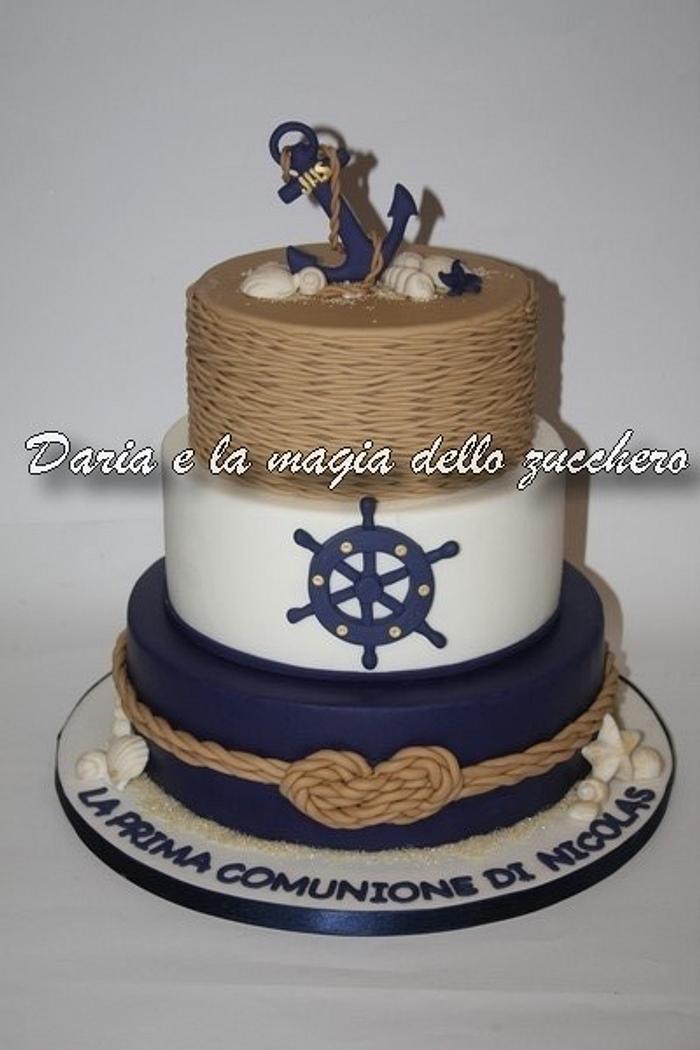Nautical communion cake