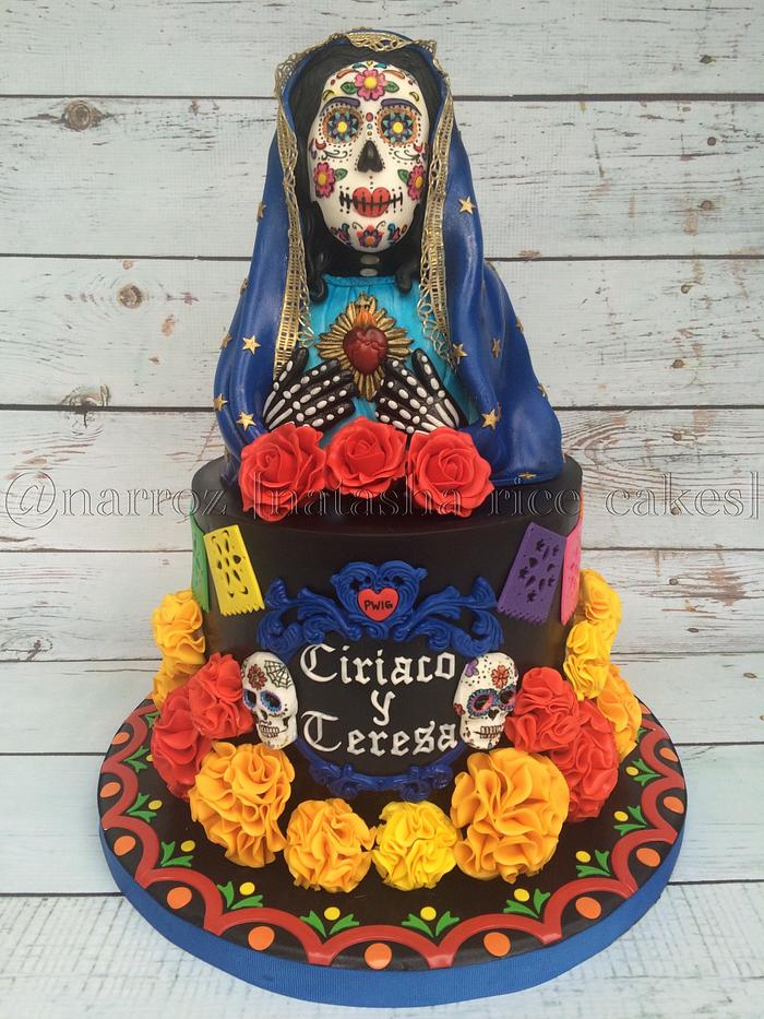 Dia de Los Muertos Virgin Mary cake
