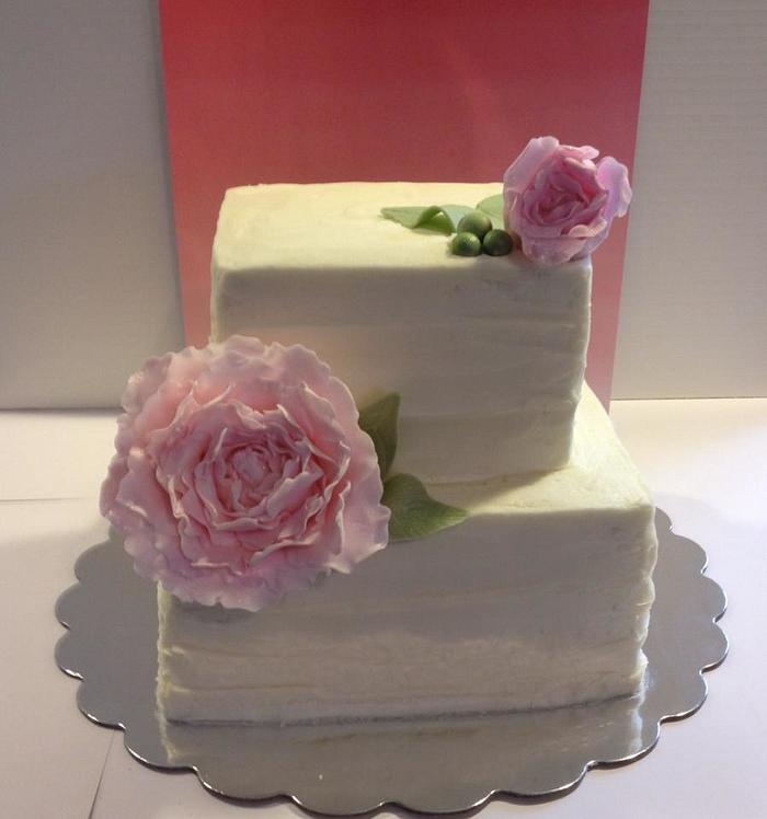 Simple and pretty peony cake