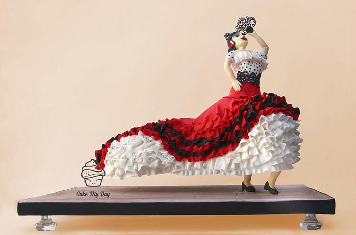 Gravity defying Flamenco dancer