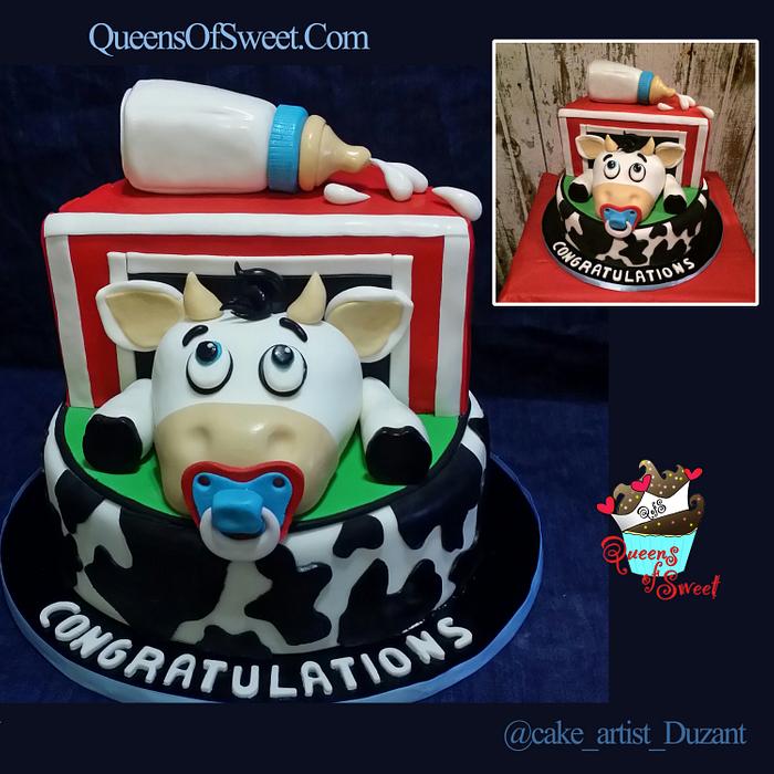 Baby Shower Cow Cake