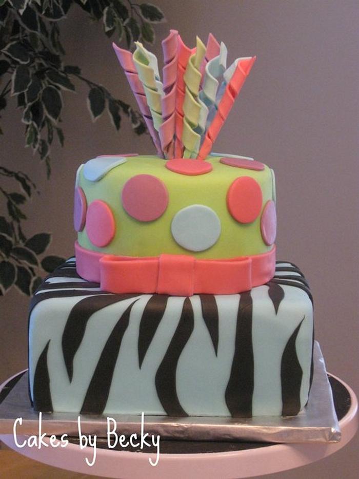 Miss Matched Birthday Cake