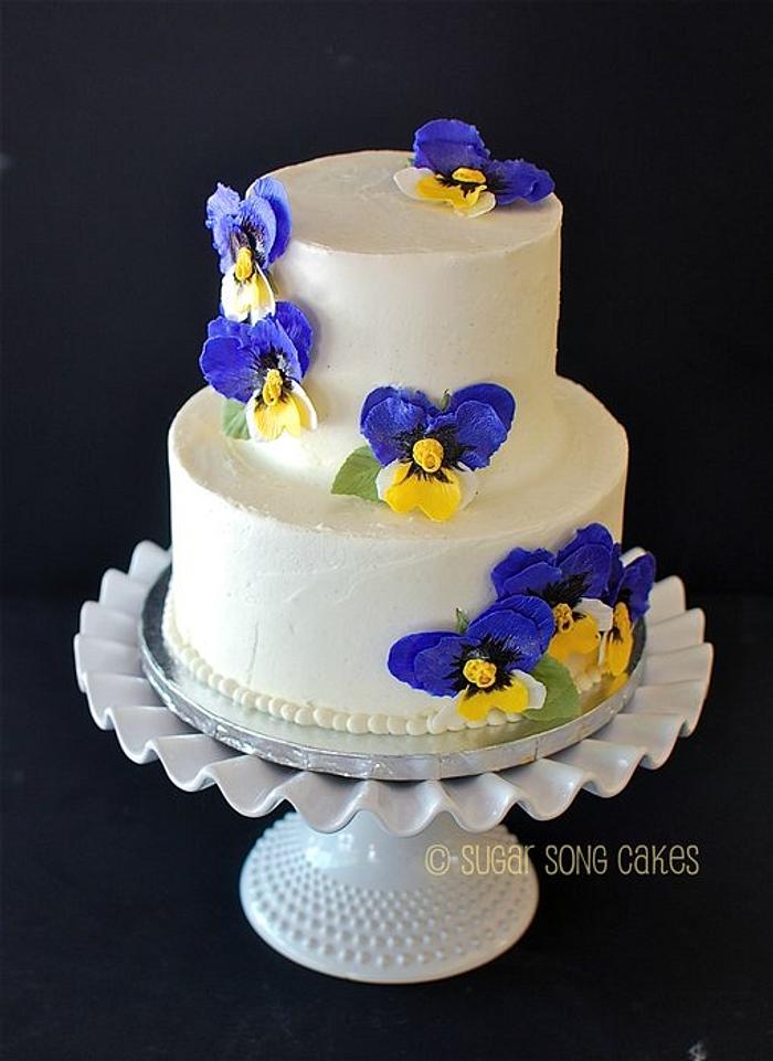Pansy Small Wedding or Anniversary Cake