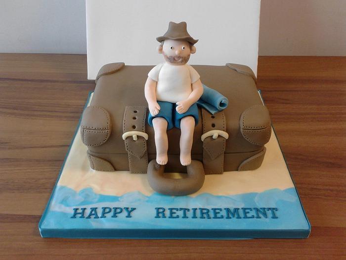 Suitcase Retirement Cake