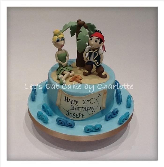 Jake and the Neverland Pirates and Tinkerbell Cake for a 2nd Birthday <3