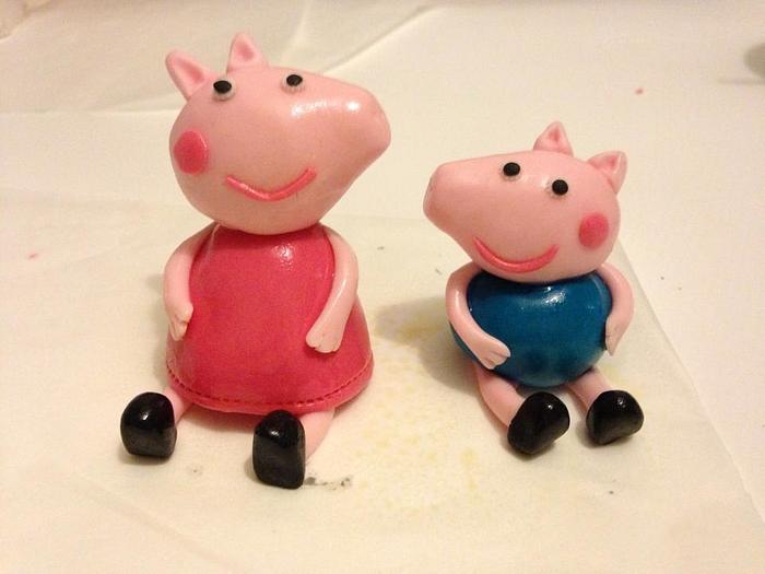 Peppa and George cake toppers