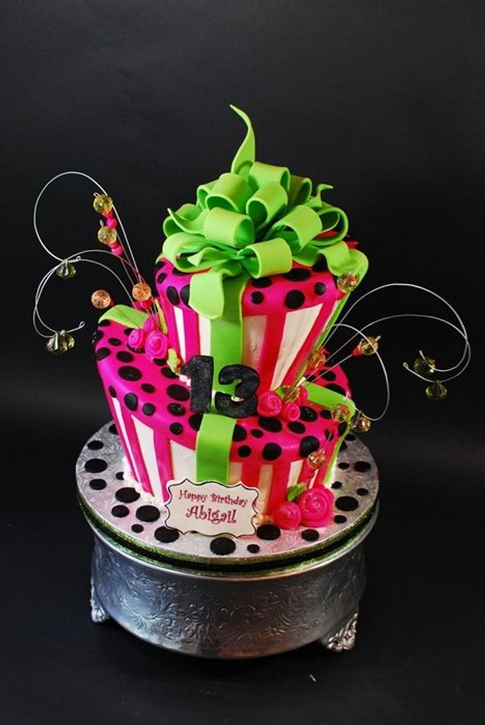 Whimsical Topsy Turvy Birthday Cake