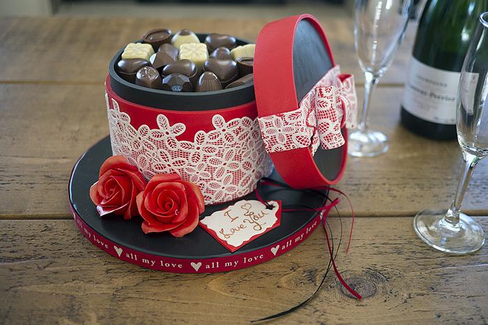 Box of Chocolates Valentines Cake