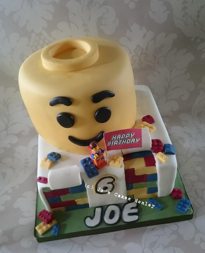 Lego themed birthday cake