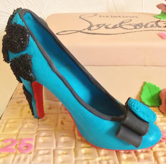 blue chocolate shoe