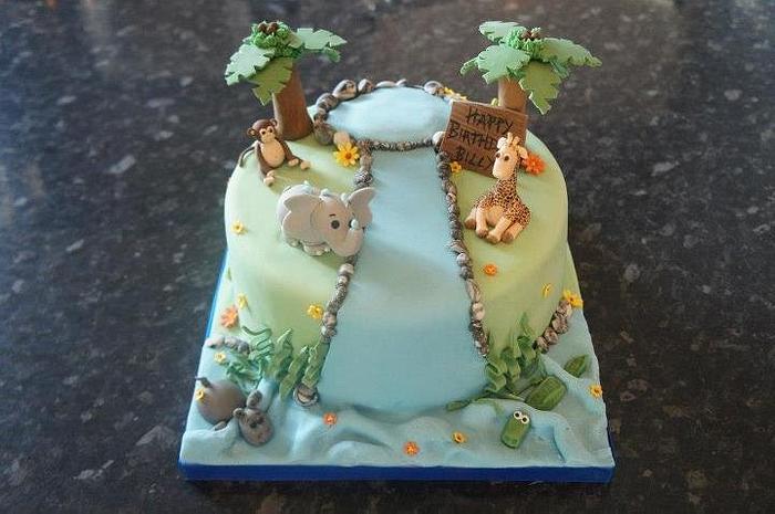 Birthday jungle cake