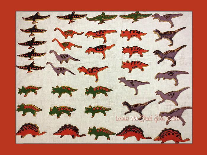 Dinosaur cookies for a "Jurassic party"
