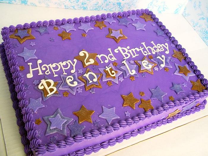 Purple and Brown Stars Birthday