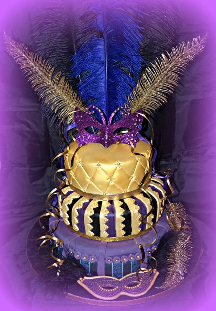Masquerade theme cake