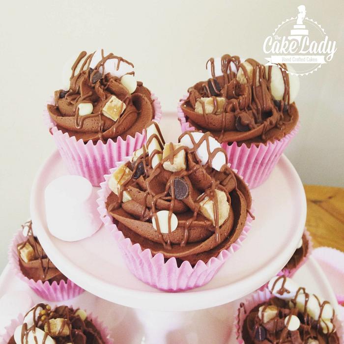 Tempting rocky road cupcakes