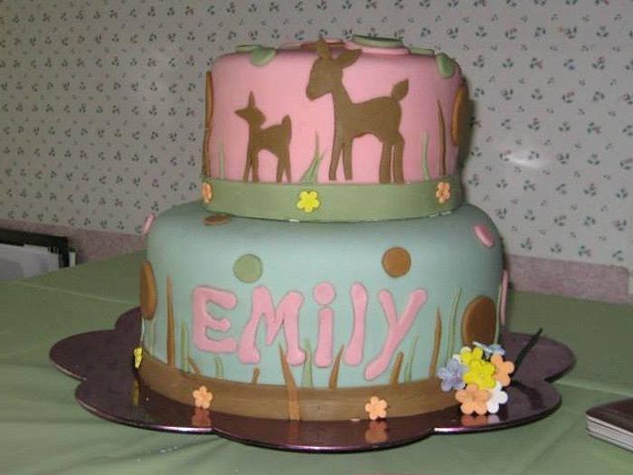 Baby Deer Shower Cake