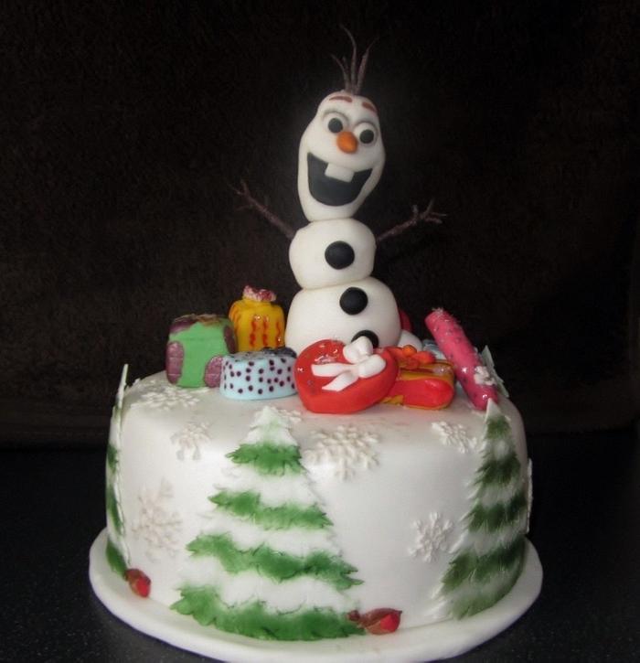 Olaf christmas cake