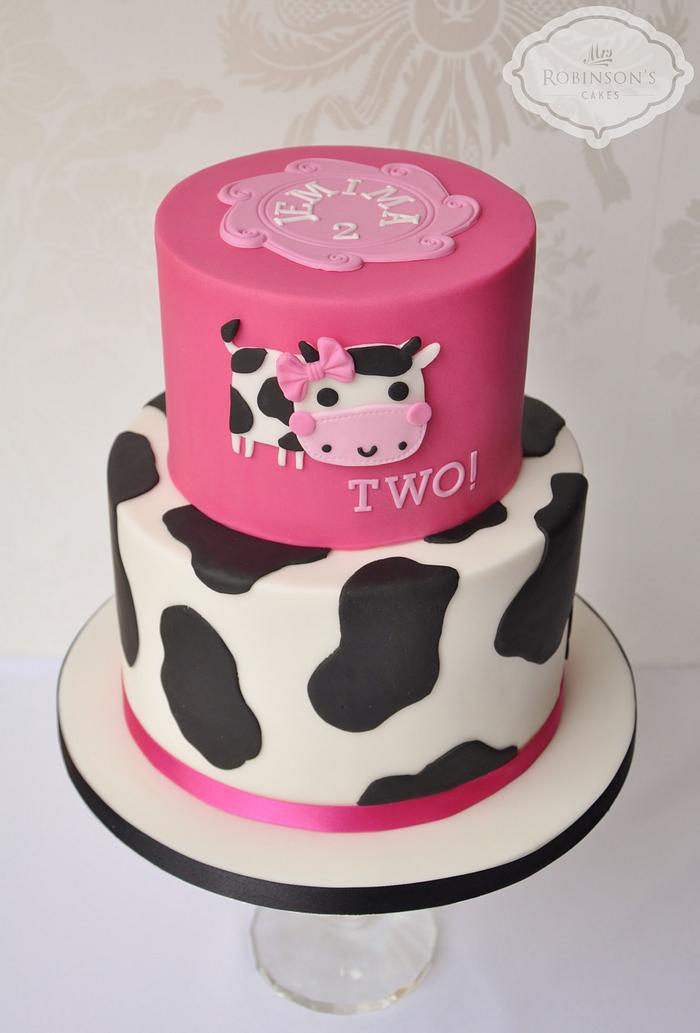 Moo cow birthday cake