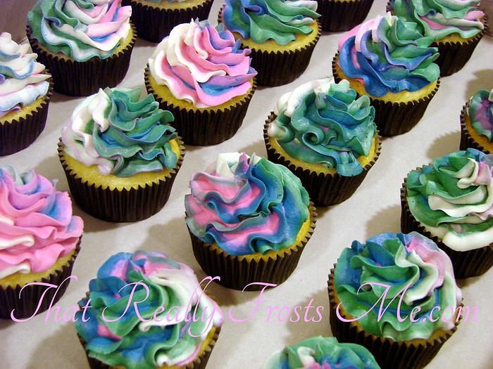 Tie-dyed Cupcakes