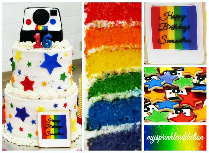 Rainbow Cake and Cookies