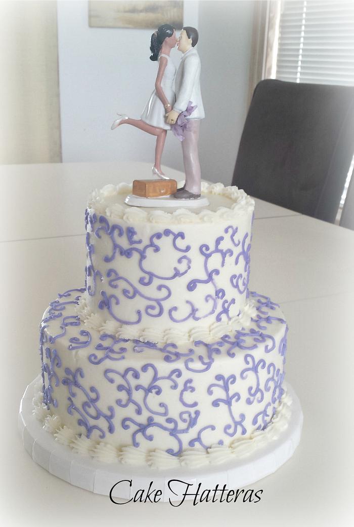 Lavender Lace Wedding Cake