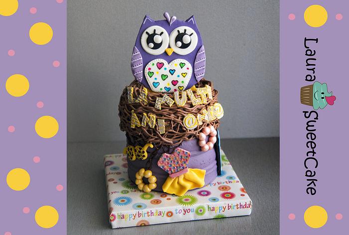 Girly Owl Cake