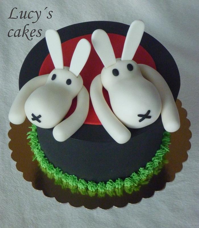 Rabbits out of a hat cake
