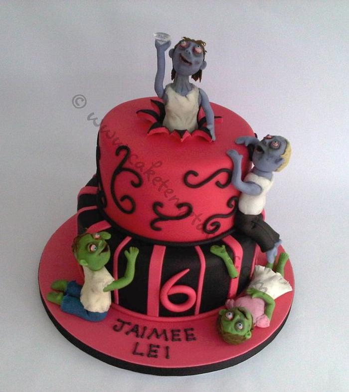 Zombies birthday cake
