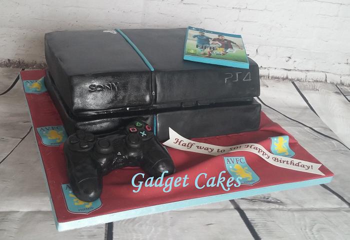 PS4 cake with game and controller for Villa fan!