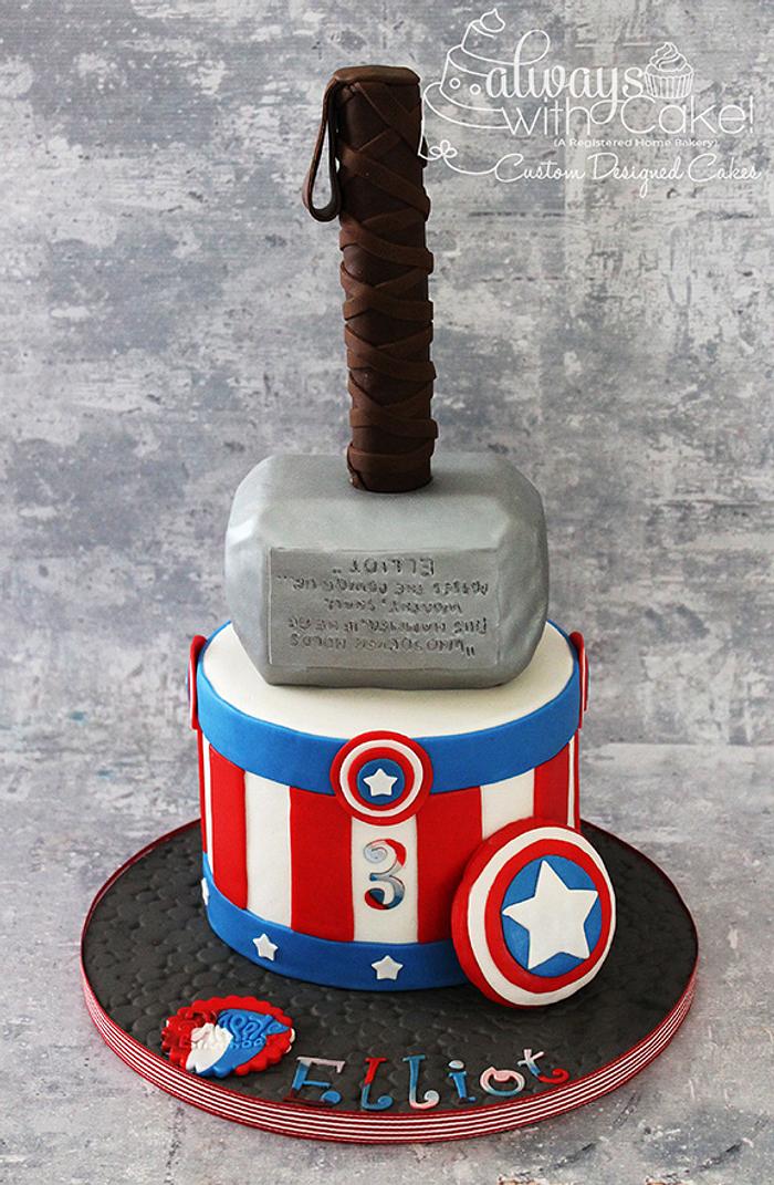 Thor Sugar Figure Cake
