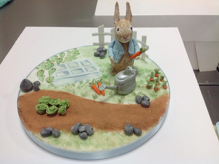 Peter rabbit cake topper scene
