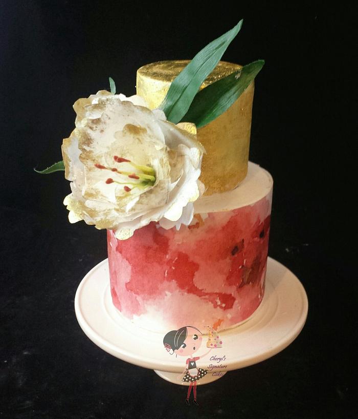 Antique asian infused style cake