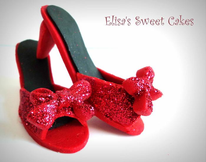 Red Shoes Cake Topper