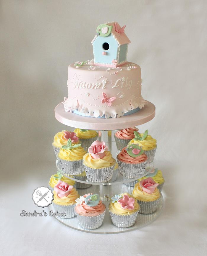 Birdhouse baby cake
