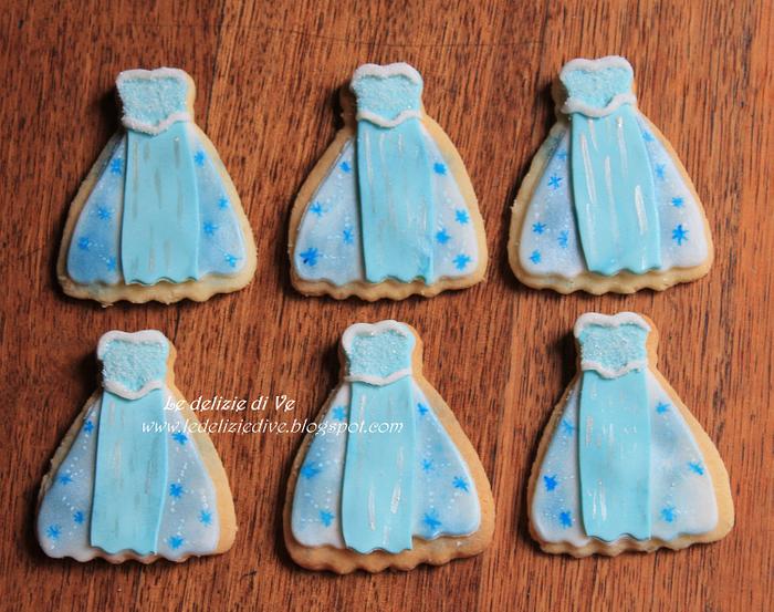 Elsa dress cookies
