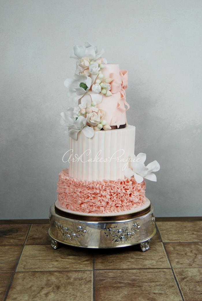 Ruffle wedding cake