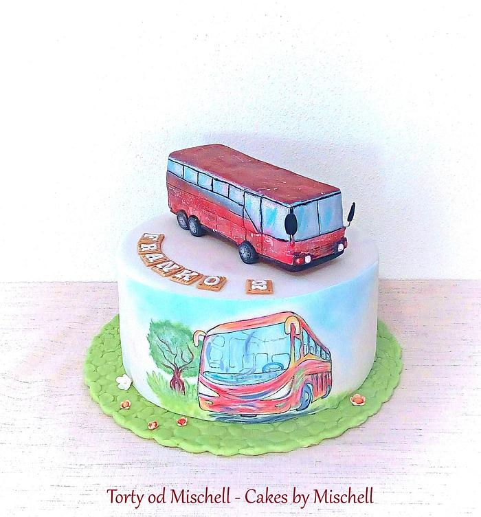 Hand painted bus cake ... 